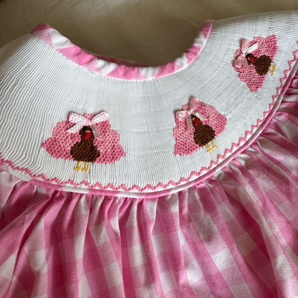 Stitchy fish girls turkey bubble romper - Picture 4 of 4